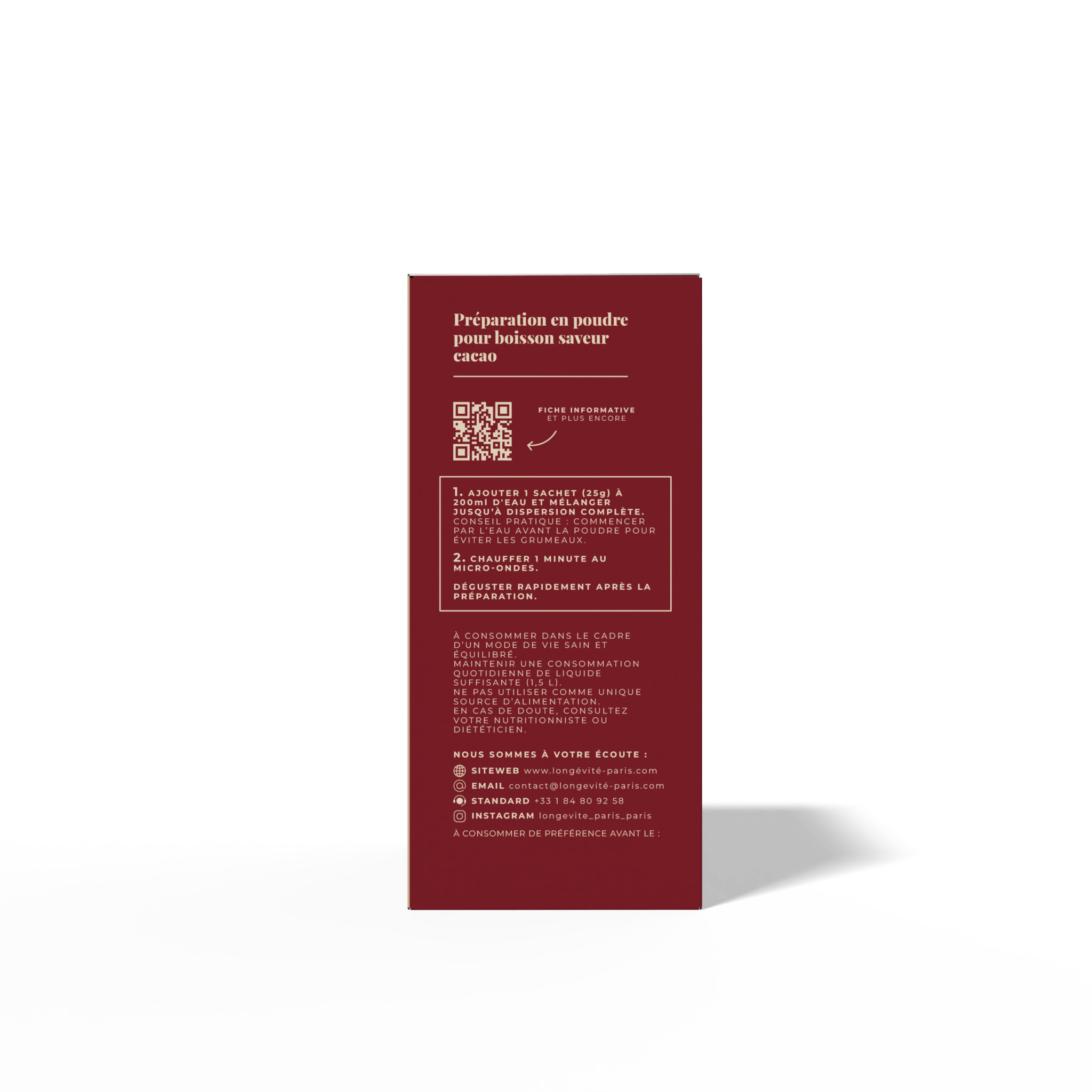 Chocolat chaud corsé et nappant, intensément réconfortant