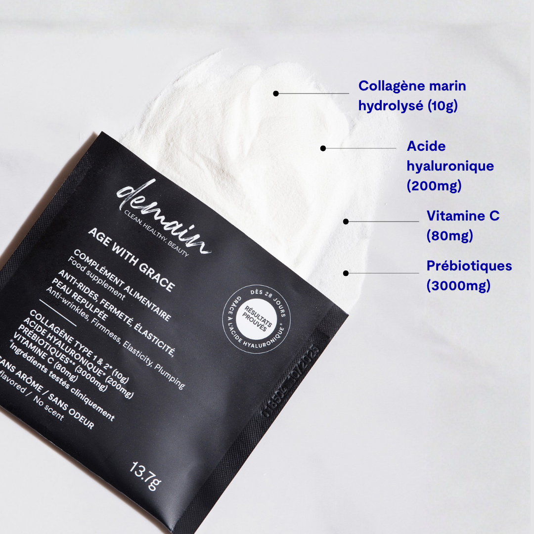 Food supplement with collagen and hyaluronic acid