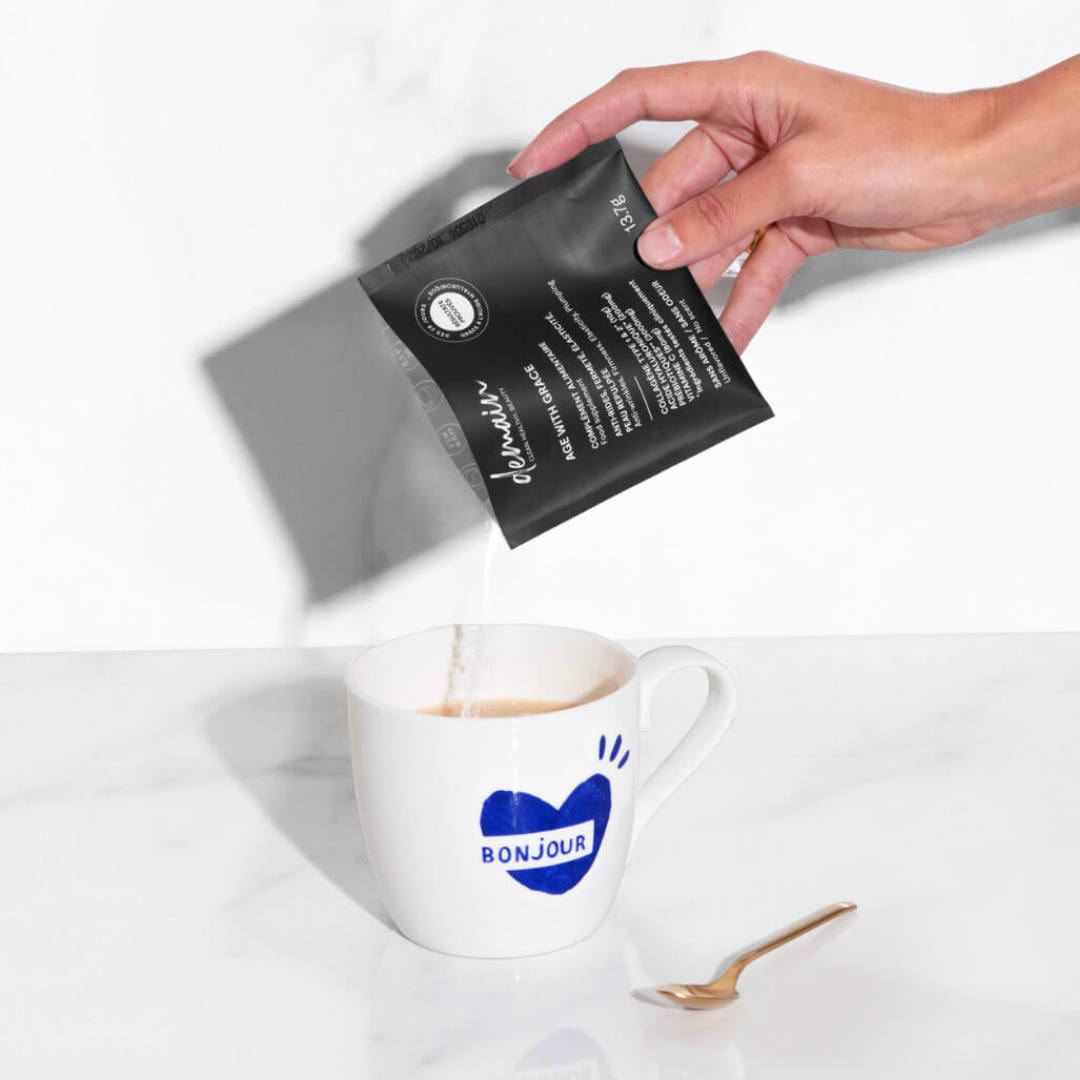 Food supplement with collagen and hyaluronic acid