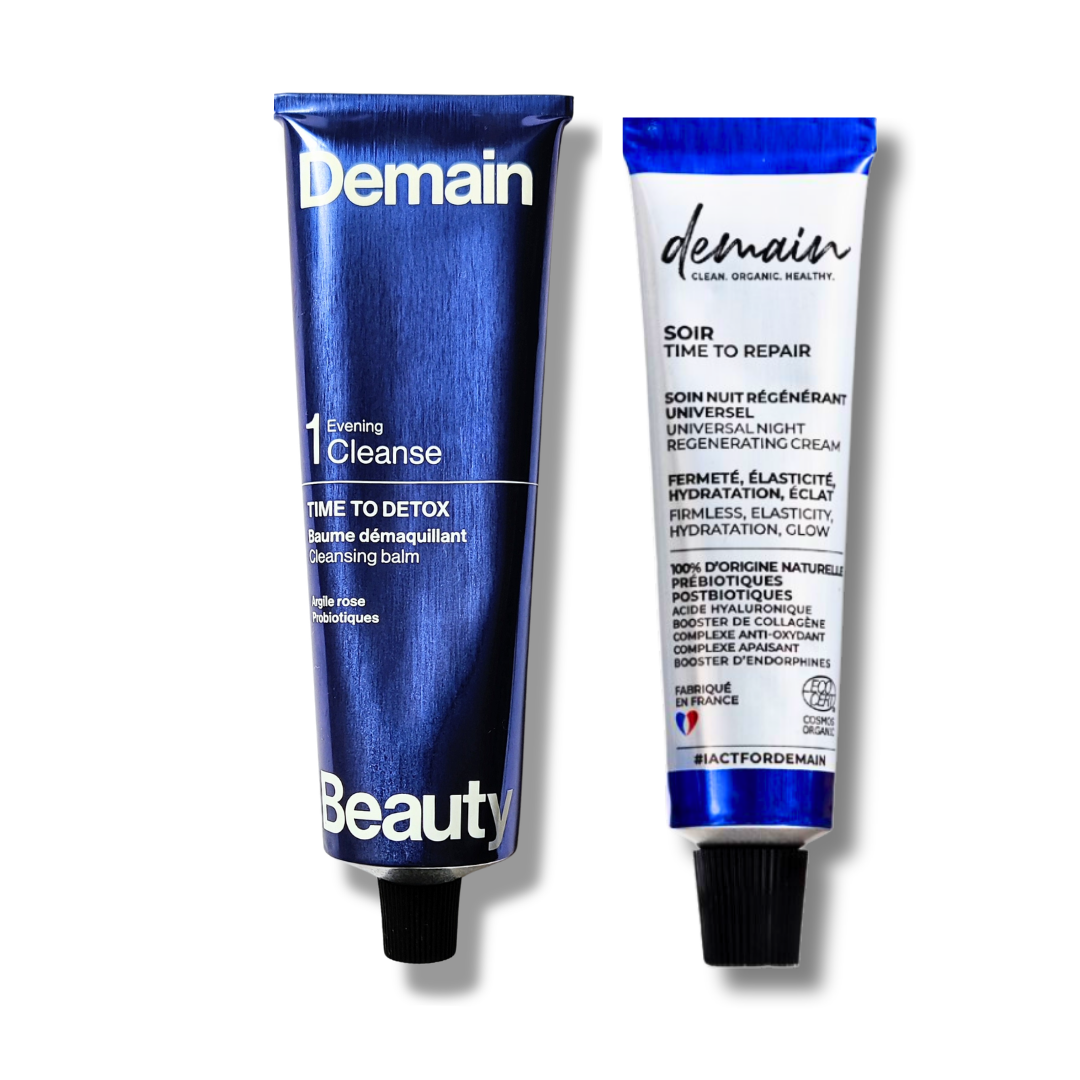 Routine Beauté du Soir (baume démaquillant + soin régénérant)