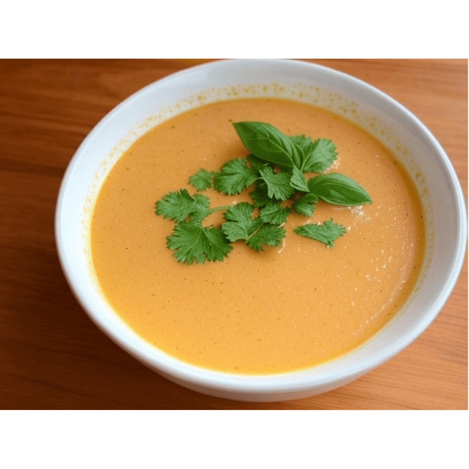 Soupe exotique, épicée et nappante, évoquant les saveurs de la Thaïlande